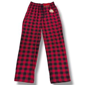 NWT Perry Ellis Portfolio Pajama Pants Mens Size Small S Buffalo Plaid Red Black